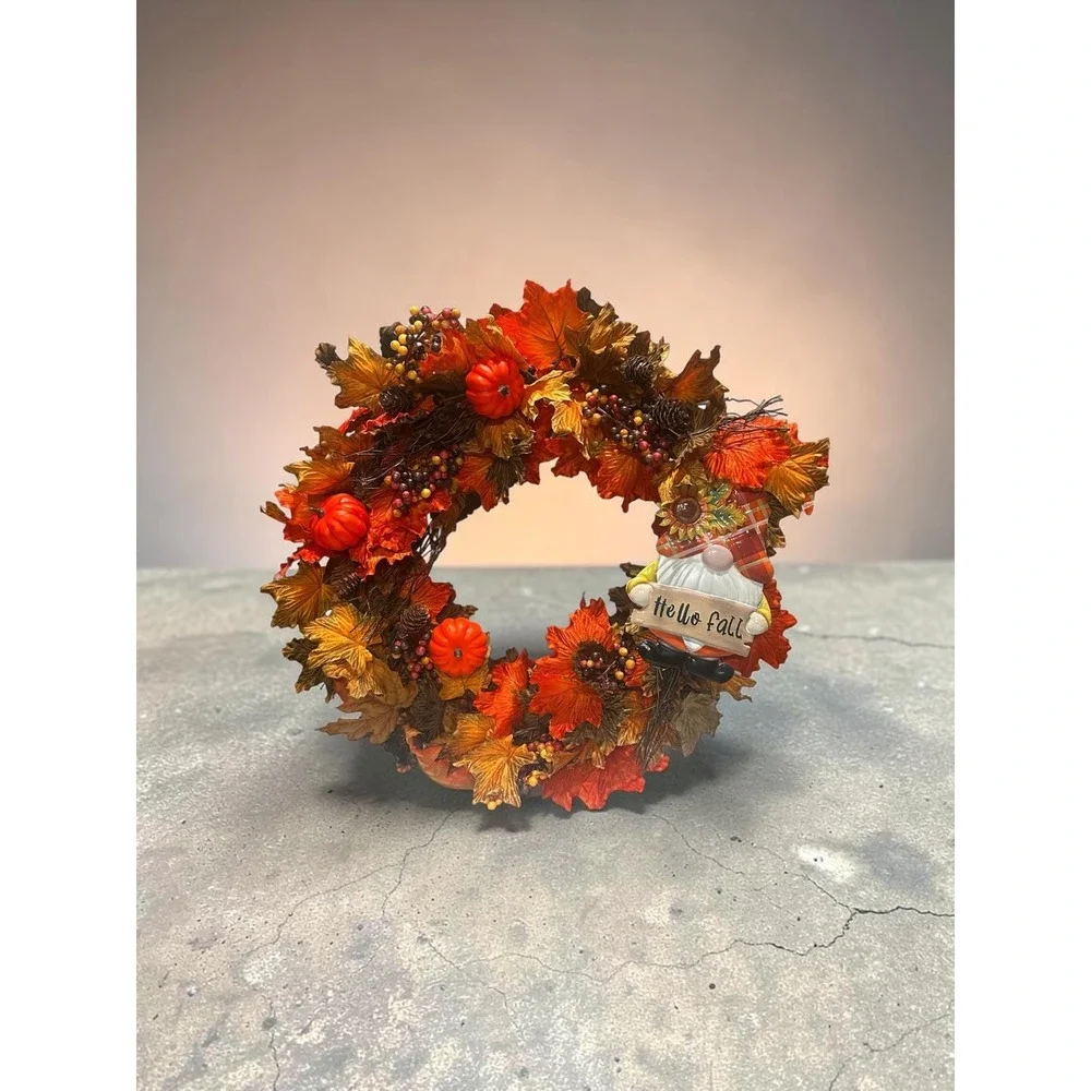 Handmade Wreath: Autumn Leaves, Fall Foliage Wreath
